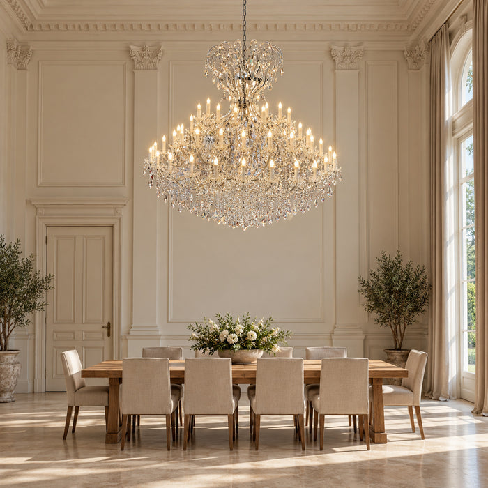 Großer Kristall-Kronleuchter im Maria-Theresia-Stil für Festsaal, Eingangshalle und Treppenhaus – Speisezimmer (Raumvisualisierung)